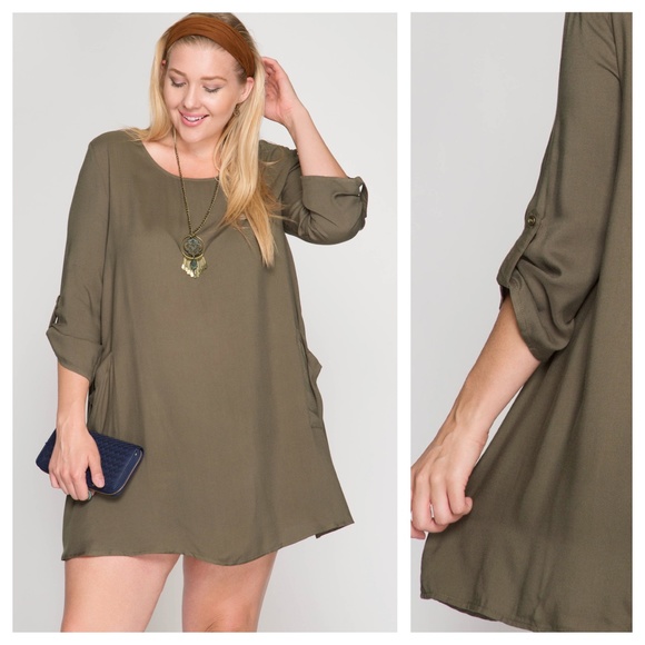 EVIEcarche Dresses & Skirts - 🦋MAKE AN OFFER!🦋 Olive Dress With Pockets